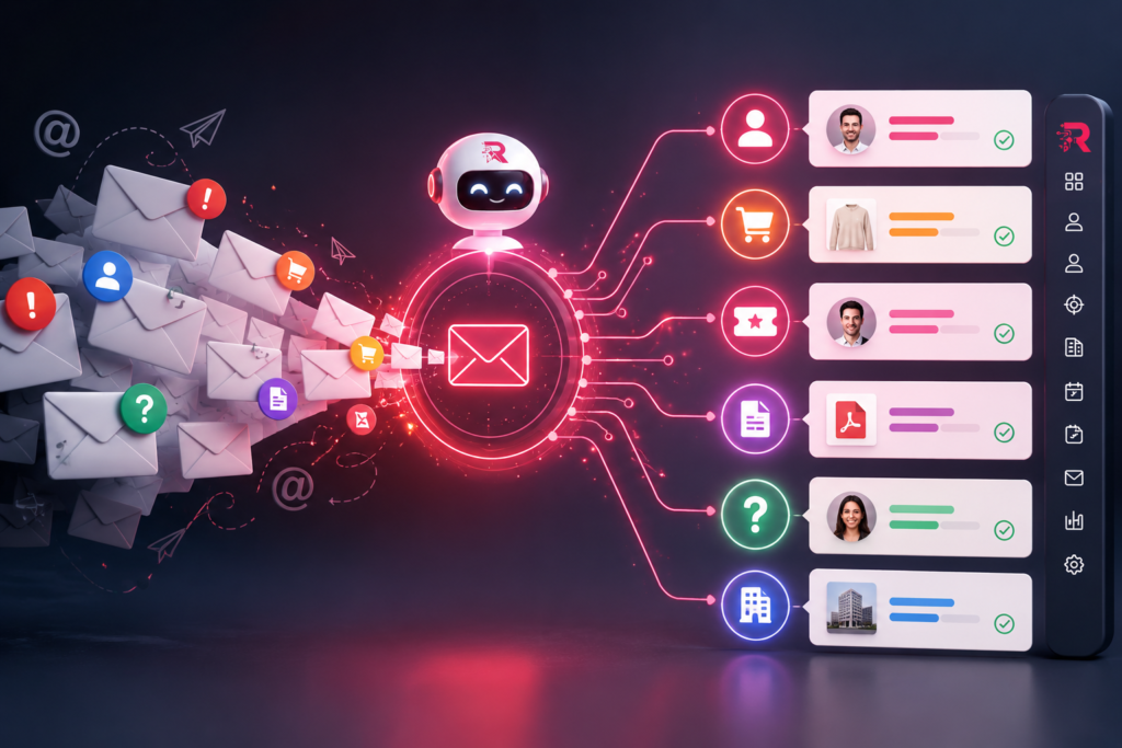 AI Email sense, filtering emails and creating leads and cases